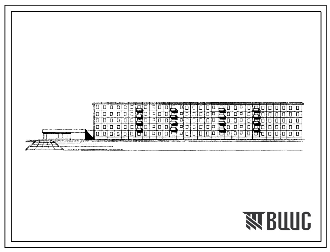 Типовой проект 1-468Б-3 5-этажный 6-секционный жилой дом на 79/80/квартир. (Вариант со встроенно-пристроенным блоком II)