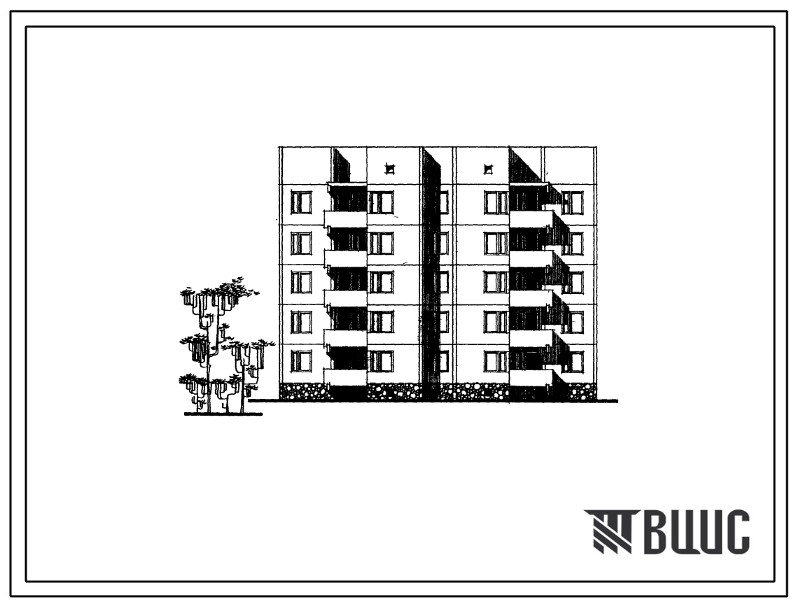 Типовой проект 135-0194с/1 Блок-секция пятиэтажная 20-квартирная рядовая с торцовыми окончаниями 3Б-1Б-2Б-3Б.