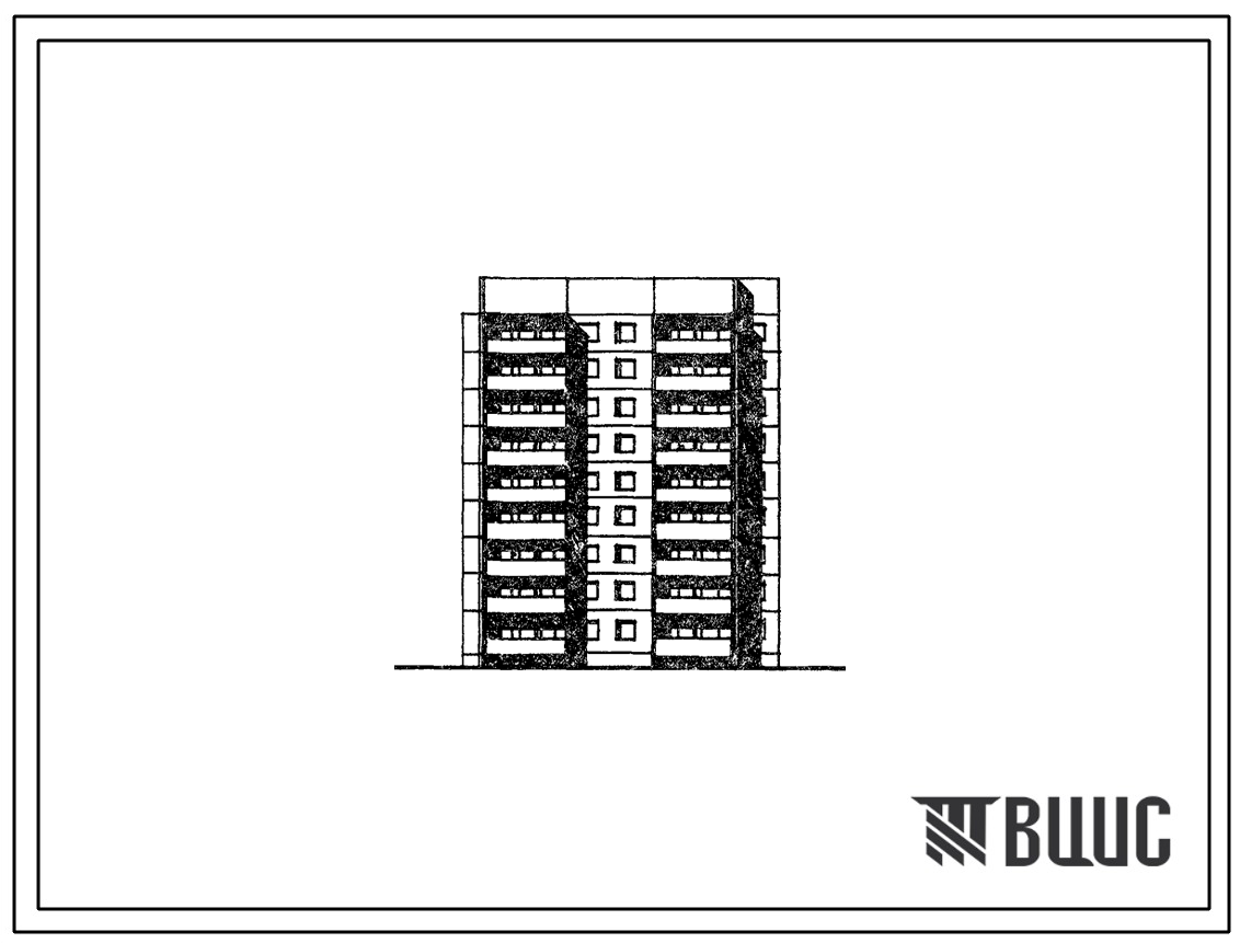 Типовой проект 75-010/1.2 Блок-секция 9-этажная 36 квартирная угловая левая 2Б-2Б-3Б-3А