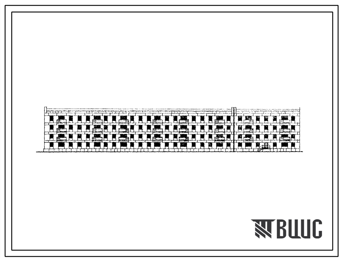 Типовой проект 1-306С-57 Четырехэтажный шестисекционный жилой дом на 95 квартир со стенами из крупных легкобетонных блоков.