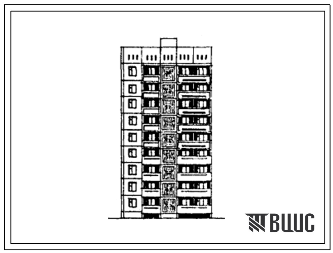 Типовой проект 146-019.13.85 Блок-секция 9-этажная 27-квартирная торцовая левая 1Б.1Б.3Б для строительства в г. Нукусе