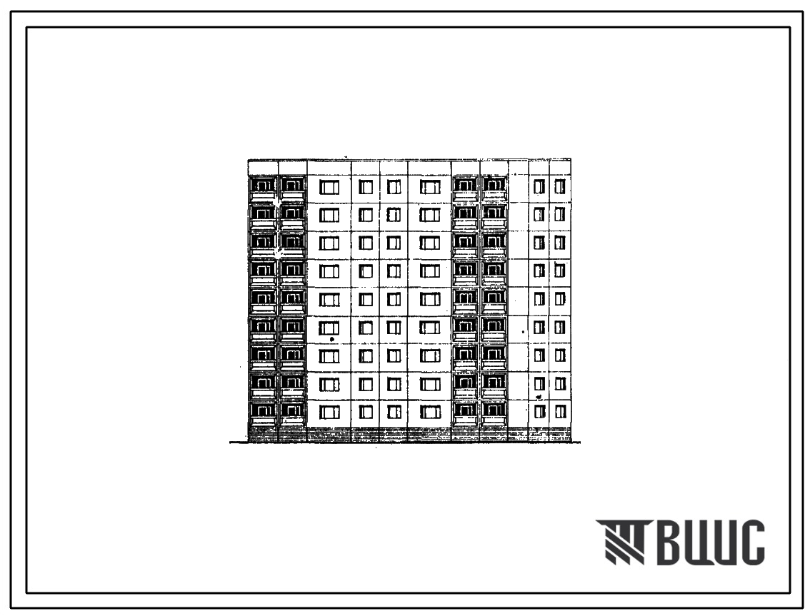 Типовой проект 97-0275с.86 Блок-секция 9-этажная 36-квартирная поворотная с внутренним углом 135 градусов правая 2Б-2Б-3Б-5Б