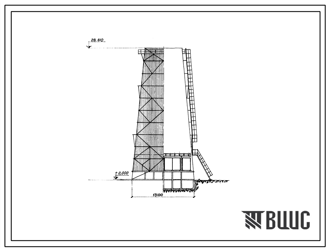 Типовой проект 901-6-17 Башенные пленочные и капельные градирни площадью орошения 144 кв. м со стальными каркасно-обшивными башнями