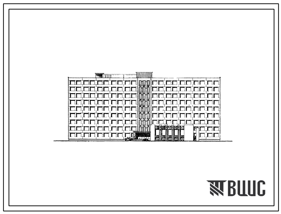 Фасады Типовой проект 161-88-9/75 Девятиэтажное общежитие на 745 мест.