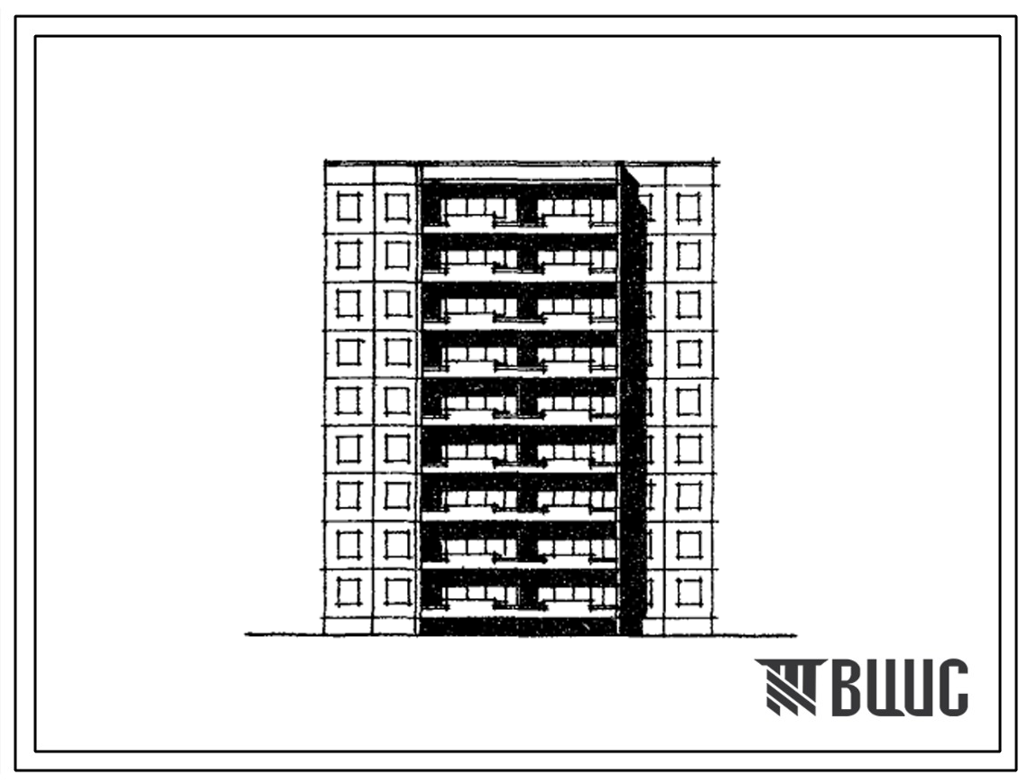 Типовой проект 141-03 9-этажная 36-квартирная (двухкомнатных 2Б-18, трехкомнатных 3А-18) рядовая торцевая блок-секция. Для строительства в 1В, 2В климатических подрайонах