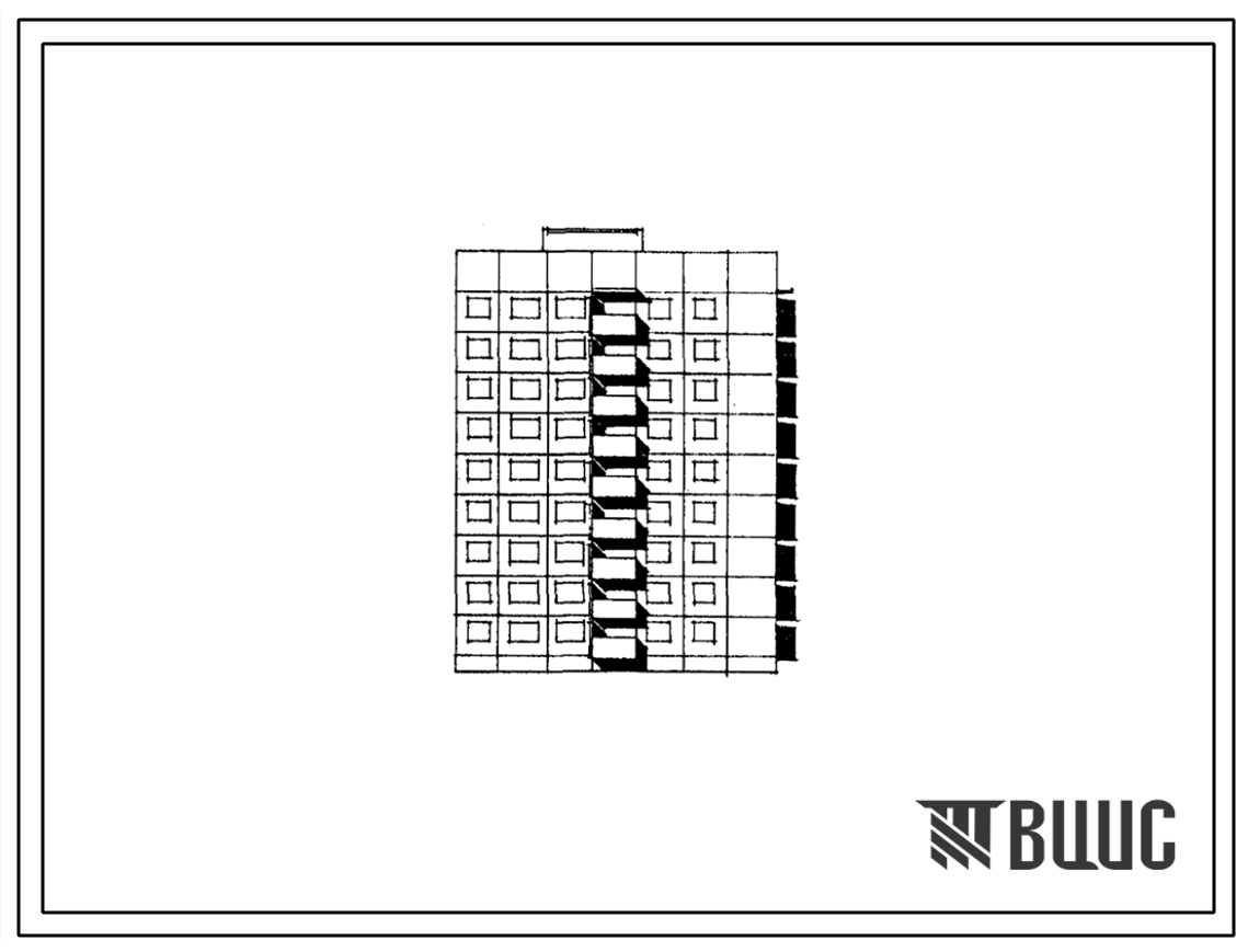 Фасады Типовой проект 138-013с/1.2 Блок-секция 9-этажная 35-квартирная торцовая правая 1Б.2Б.2Б.3А для Сахалинской области