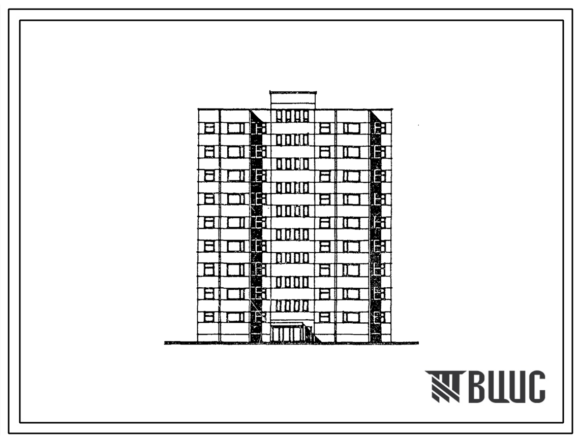Типовой проект 133-015.13.87 Блок-секция рядовая 9-этажная 36-квартирная 2-3-3-2 (для строительства в Эстонской ССР) 