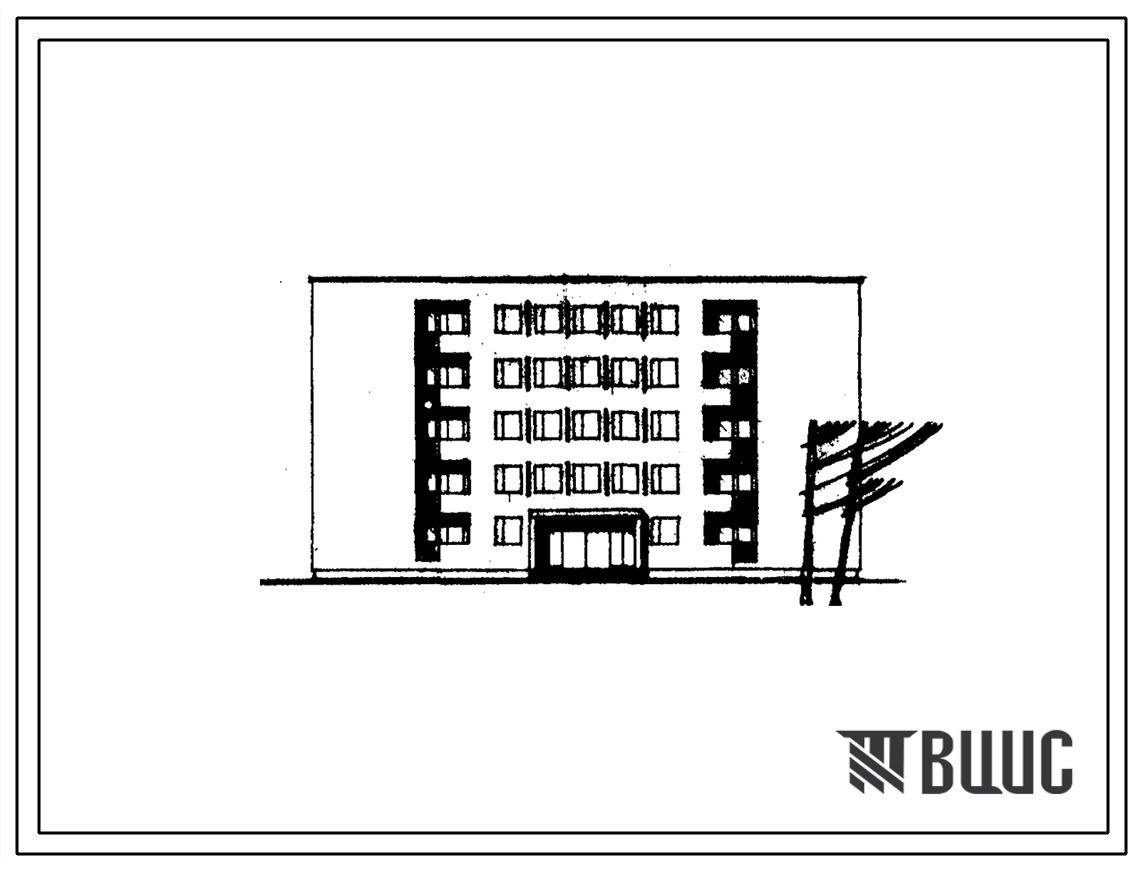 Типовой проект 164-80-2 Пятиэтажное общежитие на 216 мест с кухнями-нишами в жилых ячейках.