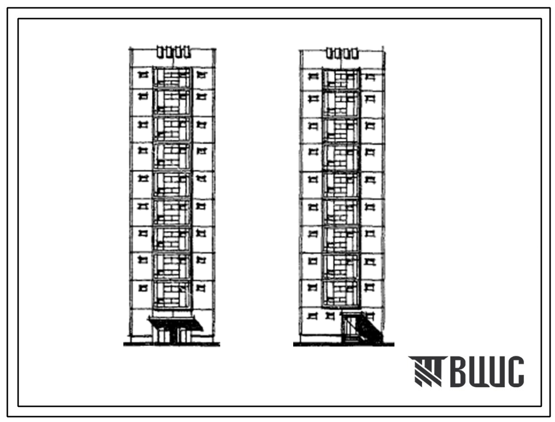 Типовой проект 134-036в.13.86 9-этажный лестнично-лифтовый блок ЛЛБ-9 (в г.г. Ворошиловграде и Донецке)