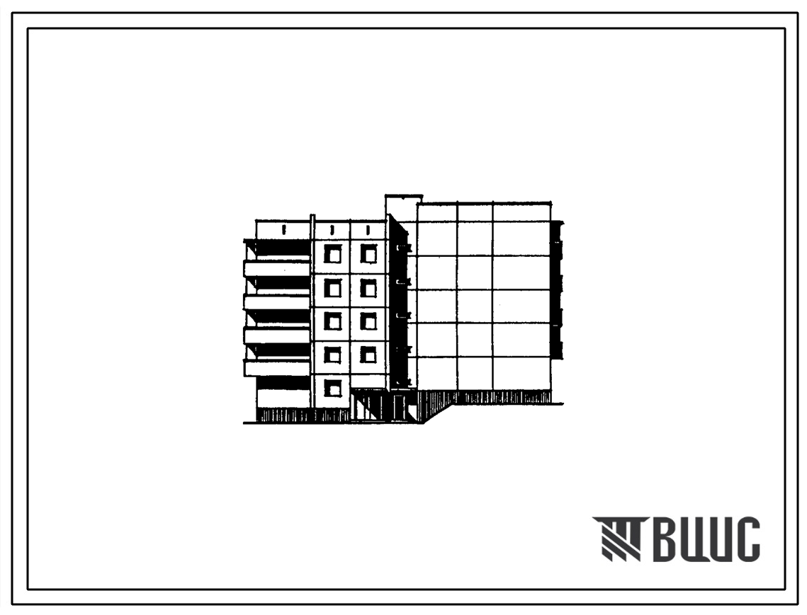 Типовой проект 97-0229.86 Пятиэтажная блок-секция на 20 квартир для сложного рельефа