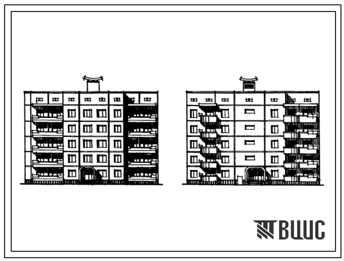 Типовой проект 168-02с Пятиэтажная торцевая левая блок-секция на 20 квартир 4Б.2Б.2Б.3А.