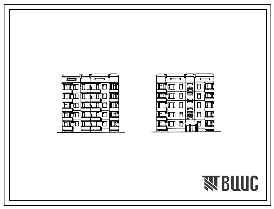 Типовой проект 135-0139с.87 Блок-секция 5-этажная 10-квартирная рядовая с торцовыми окончаниями 3-4