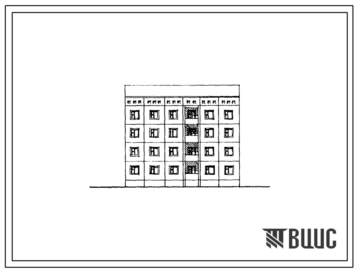Типовой проект 146-017.85 Четырехэтажная блок-секция рядовая на 8 квартир