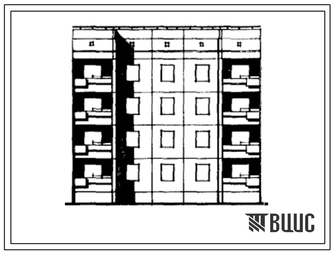 Типовой проект 94-064/1 Блок-секция 4-этажная 8-квартирная рядовая с торцевыми окончаниями 3А-4А