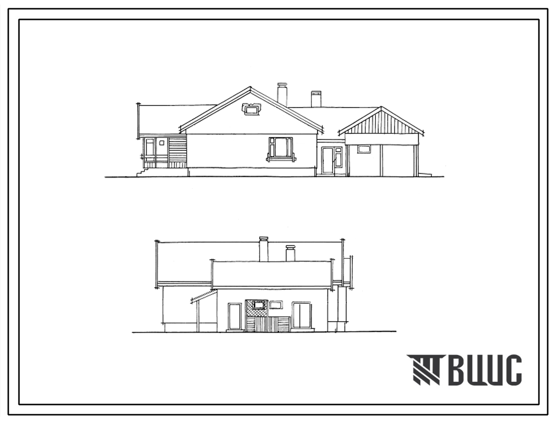 Типовой проект 188-235-18.86 Жилой дом 1-этажный 1-квартирный с 4-комнатной квартирой, сблокированный с хозпостройкой, для индивидуального строительства