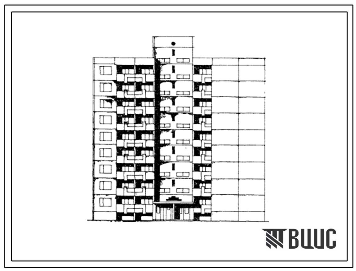 Типовой проект 121-0125.13.86 Блок-секция 9-этажная 44-квартирная угловая 1Б-2Б-3Б-3Б-4Б (для строительства в Эстонской ССР)