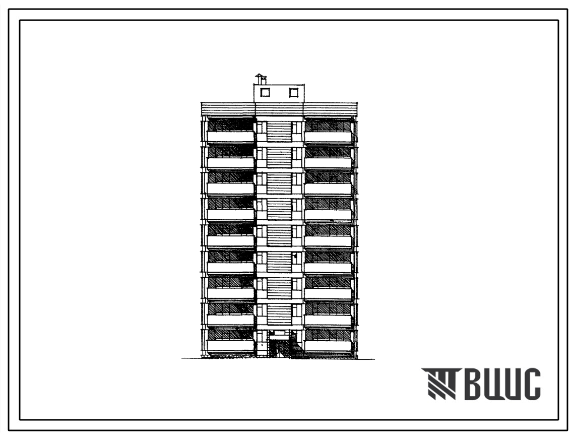 Типовой проект 112-111-11С Блок-секция на 36 квартир (двухкомнатных 2Б-20, трехкомнатных 3Б-16). Для строительства в 4 климатическом районе Армянской ССР сейсмичностью 7-8 баллов.