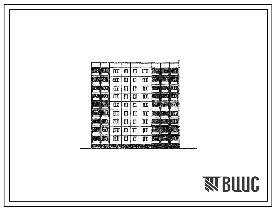 Типовой проект 97-0201с.84 Блок-секция 9-этажная 36-квартирная торцевая угловая правая 2Б.2Б.3Б.5Б