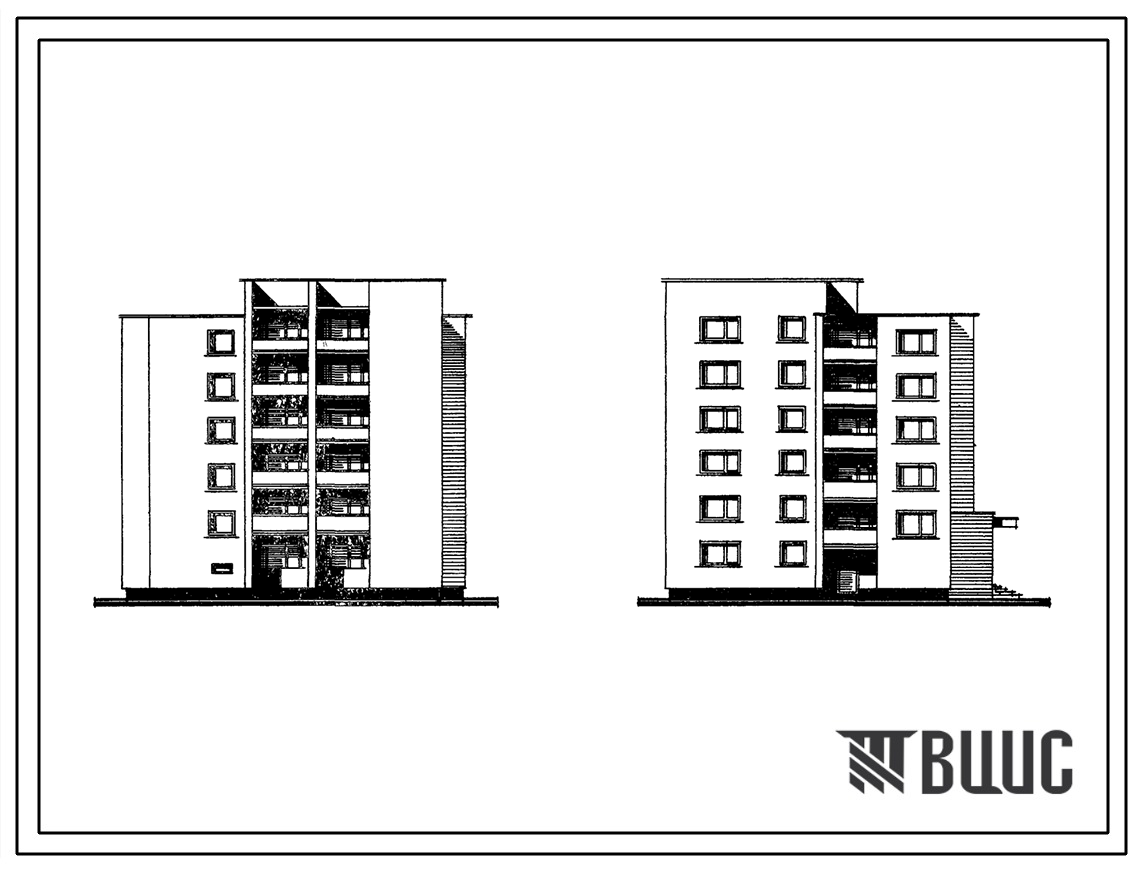 Типовой проект 117-08 Пятиэтажная блок-секция на 16 квартир. Для строительства во 2 строительно-климатической зоне.