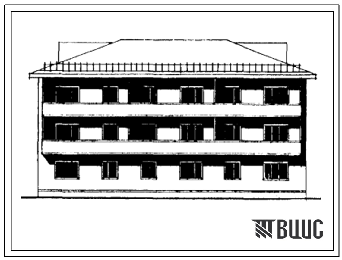 Типовой проект 114-52-198с Трехэтажный односекционный дом на 15 однокомнатных квартир типа 1Б. Для строительства во 2В, 3В климатических подрайонах Казахской ССР сейсмичностью 7 и 8 баллов