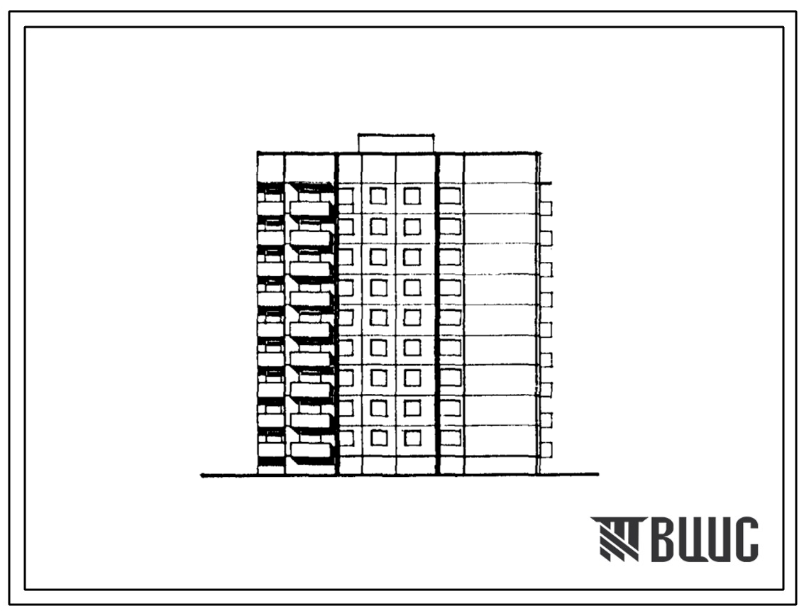 Типовой проект 90-0261.3.13.89 Блок-секция 9-этажная 36-квартирная торцевая правая 2-2-3-3 (для строительства в г. Омске и Омской области) Конструктивный вариант свайных фундаментов N=400 kH