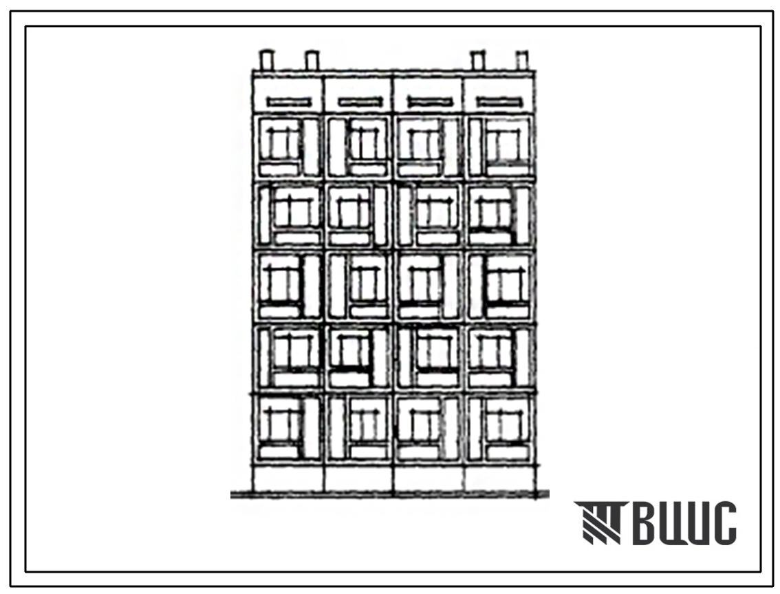 Типовой проект 97-0160.83 Блок-секция рядовая с торцовыми окончаниями пятиэтажная 10-квартирная 2Б.2Б. Для строительства в г. Кзыл-Орда.