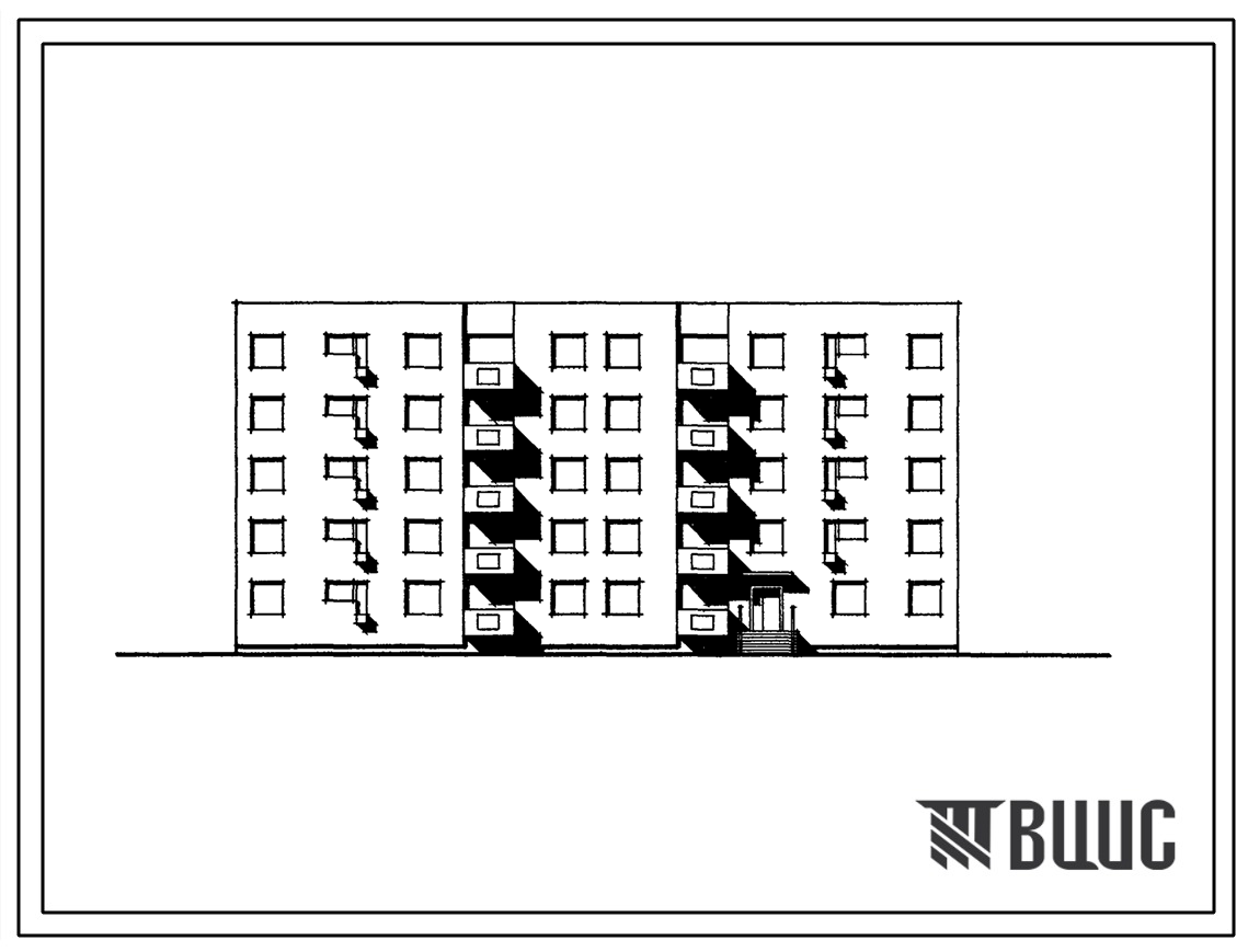 Типовой проект 114-02с 5-этажная 20-квартирная рядовая блок-секция со стенами из кирпича для строительства в районах с сейсмичностью 7 баллов.