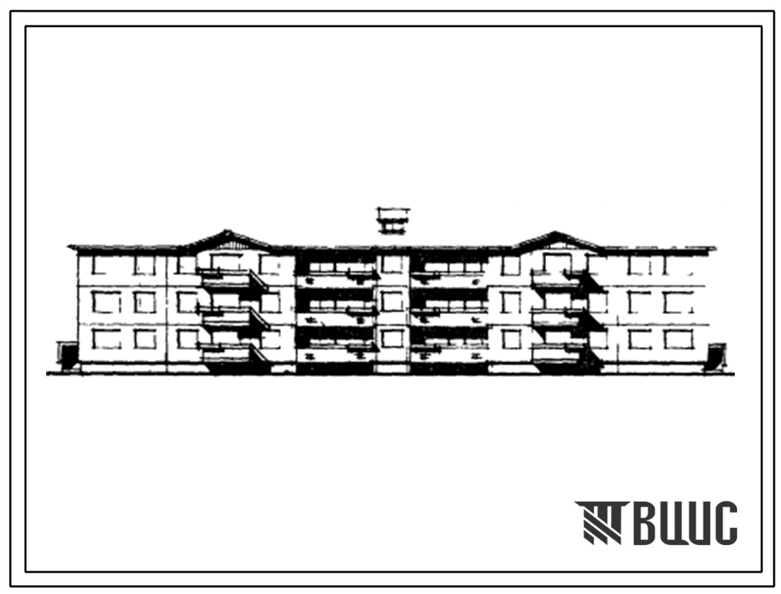 Типовой проект 111-135-60 3-этажный 3-секционный жилой дом на 24 квартиры