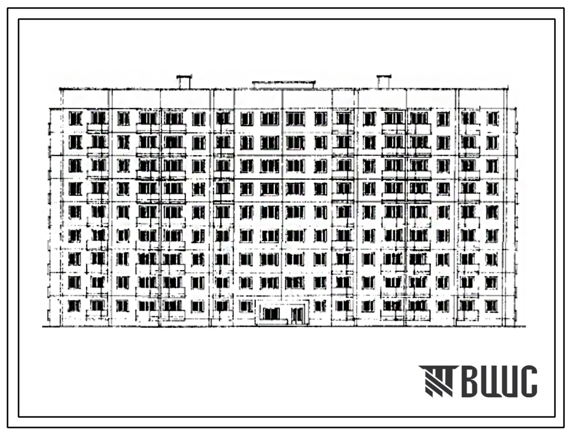 Типовой проект 83-036/1 Девятиэтажная блок-секция рядовая для малосемейных на 144 квартиры (однокомнатных 1А-56, 1Б-72, двухкомнатных 2А-16). Для строительства в 1В климатическом подрайоне, 2 и 3 климатических районах