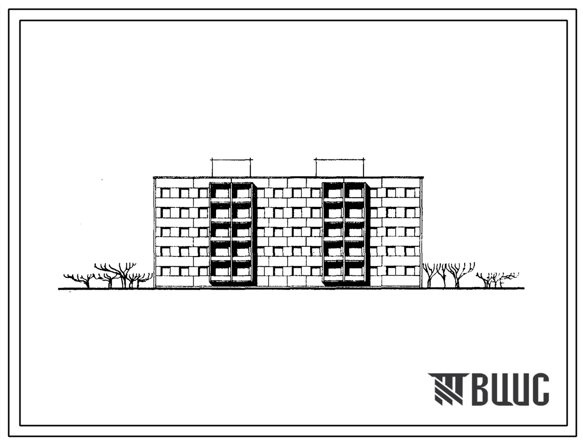 Типовой проект 111-72-2С Пятиэтажный двухсекционный крупнопанельный жилой дом на 40 квартир (однакомнатных-2, двухкомнатных-18, трехкомнатных-10, четырехкомнатных-10).