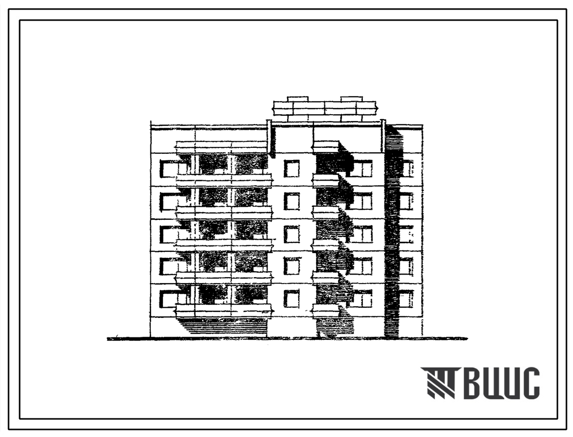 Типовой проект 120-016.2 Блок-секция рядовая-торцовая пятиэтажная 15-квартирная 1-2-4. Для городского строительства в Литовской ССР.