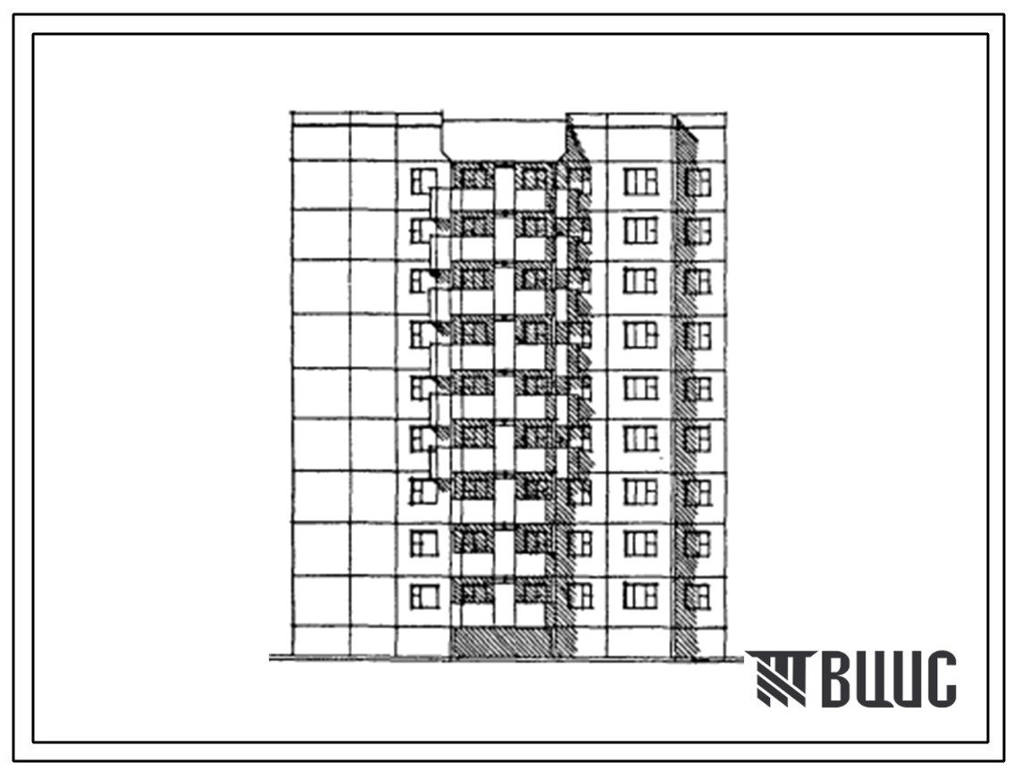 Типовой проект 112-040.86 Крупнопанельные жилые дома. Блок-секция 9-этажная 36-квартирная торцевая левая 1Б.2Б.3Б.4Б