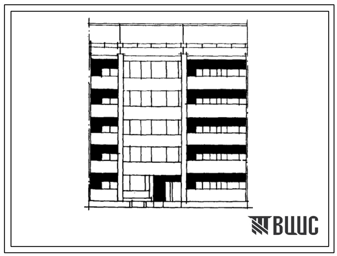Типовой проект 103-036/1 Пятиэтажная блок-секция рядовая с торцевыми окончаниями на 14 квартир (однокомнатных 1Б-4, двухкомнатных 2Б-4, трехкомнатных 3Б-6). Для строительства во 2Б и 2В климатических подрайонах Латвийской ССР