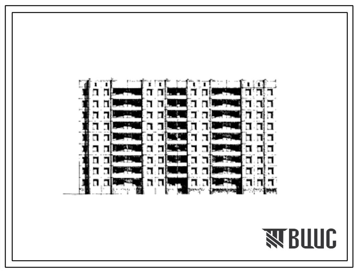 Типовой проект 97-019/1 Девятиэтажная блок-секция сдвоенная поворотная на 72 квартиры (однокомнатных 1А-1, 1Б-18; двухкомнатных 2Б-17; трехкомнатных 3А-18; пятикомнатных 5А-18).