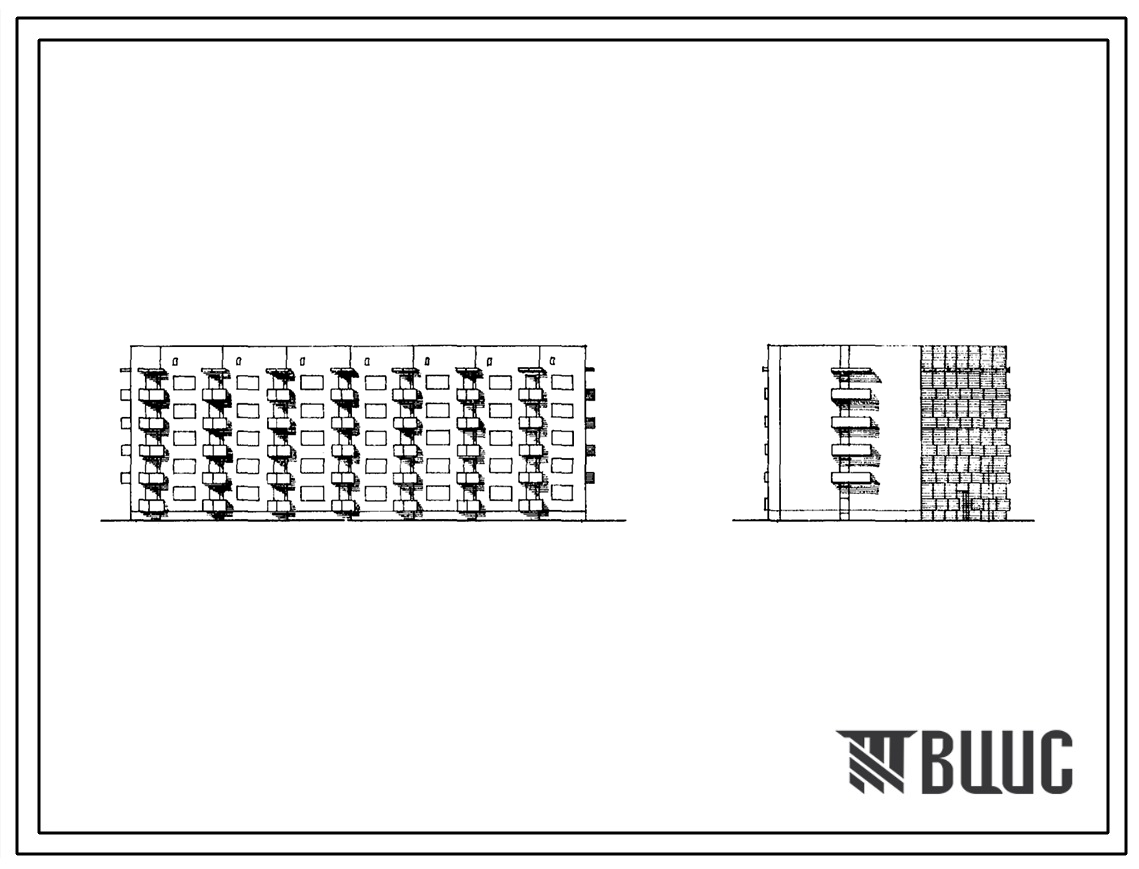 Типовой проект 85-046/1 Пятиэтажная блок-секция на 64 квартиры (однокомнатных 1А-26, 1Б-34, двухкомнатных 2А-4) для малосемейных. Для строительства в 1В климатическом подрайоне, 2 климатическом районе