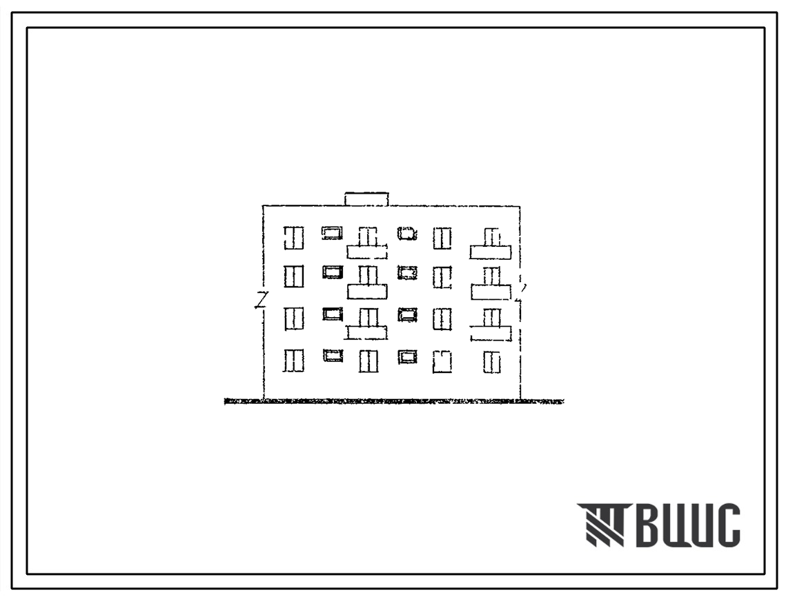 Типовой проект 109-07С Четырехэтажная 8-квартирня блок-секция (двухкомнатных 4, пятикомнатных 4). Для строительства в 4 строительно-климатическом районе в республиках Закавказья сейсмичностью 7 баллов.