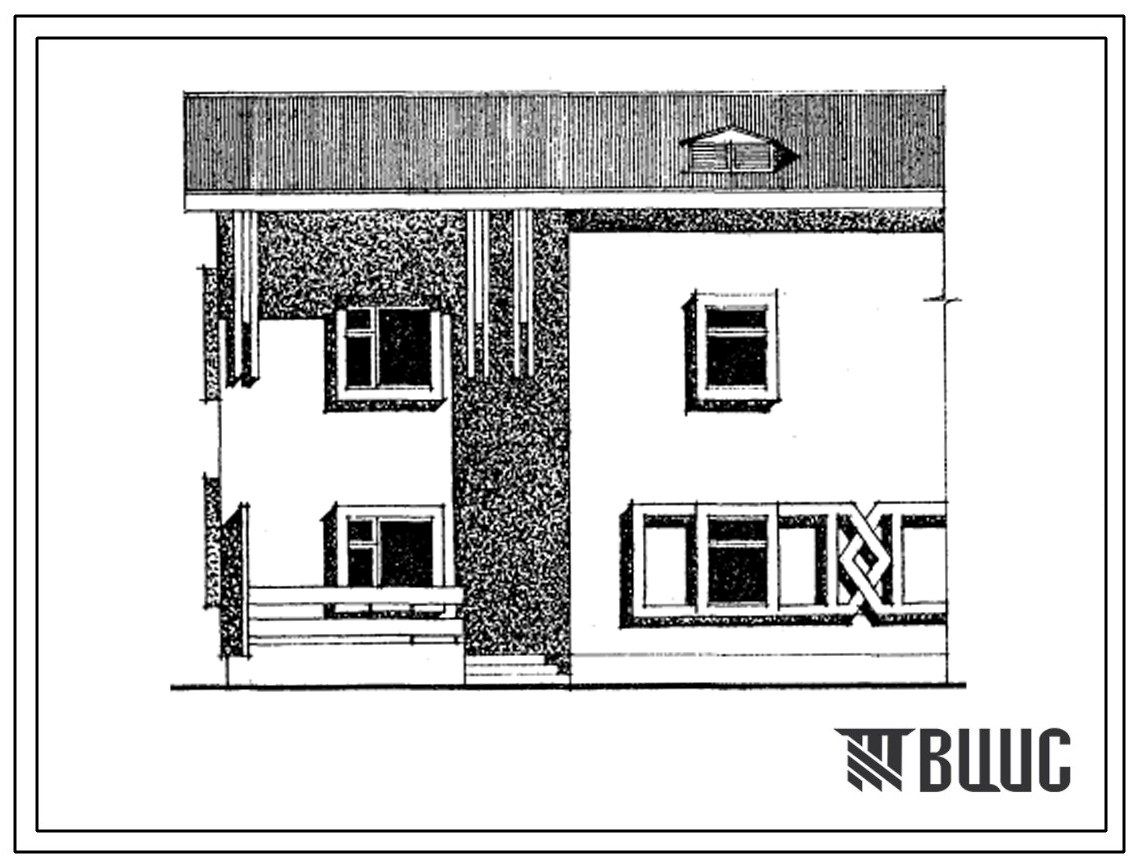 Типовой проект 000-0499.13.86 Двухэтажная блок-квартира типа 6Б торцевая левая (для Казахской ССР)