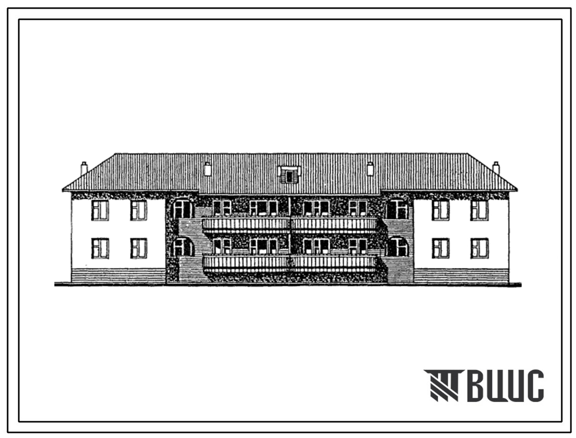Типовой проект 118-149-13с.13.87 2-этажный 2-секционный 8-квартирный жилой дом с 3-и 4-комнатными квартирами со стенами из монолитного керамзитобетона (для строительства в Таджикской ССР)