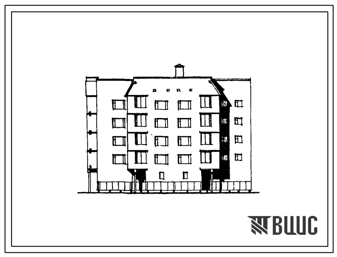 Типовой проект 68-024м.86 Пятиэтажная блок-секция угловая левая на 20 квартир