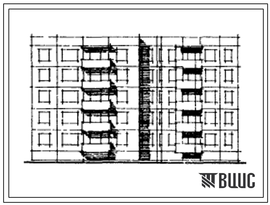 Типовой проект 121-032/1 5-этажная 30-квартирная блок-секция 1Б.2Б.4Б - 1Б.2Б.4Б поворотная под углом 135 градусов (внешний угол)