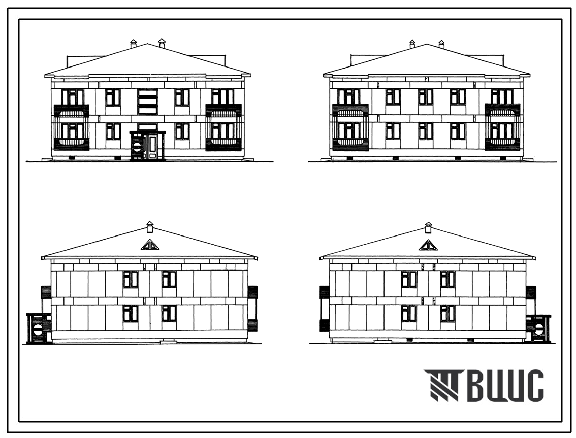 Типовой проект 113-24-201c.86 Двухэтажный односекционный жилой дом на 8 квартир