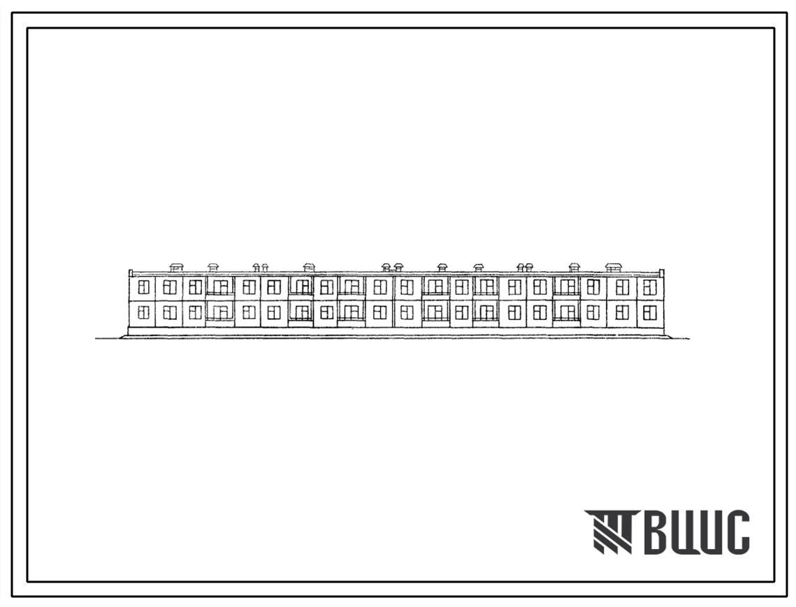 Типовой проект 111-48-6с/1 Двухэтажный четырехсекционный жилой дом на 16 квартир (трехкомнатных 3Б-8, четырехкомнатных 4Б-8). Для строительства в 3 климатическом районе сейсмичностью 8 и 9 баллов