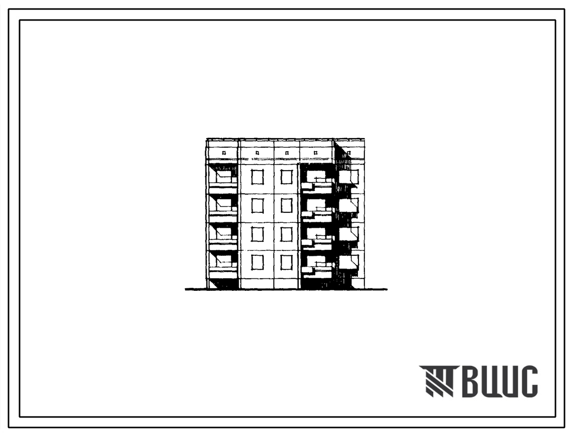 Типовой проект 94-066/1 Блок-секция четырехэтажная 16-квартирная торцовая, левая (однокомнатных 1Б — 12, двухкомнатных 2Б — 4). Для строительства во II и III климатических районах Украинской ССР.
