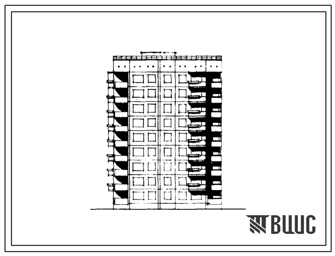 Типовой проект 135-0109 Девятиэтажная блок-секция угловая левая под углом 90? на 45 квартир (двухкомнатных 2А — 1, 2Б — 18, трехкомнатных 3А — 9, 3Б — 17). Для строительства в IА, IБ, IГ климатических подрайонах.