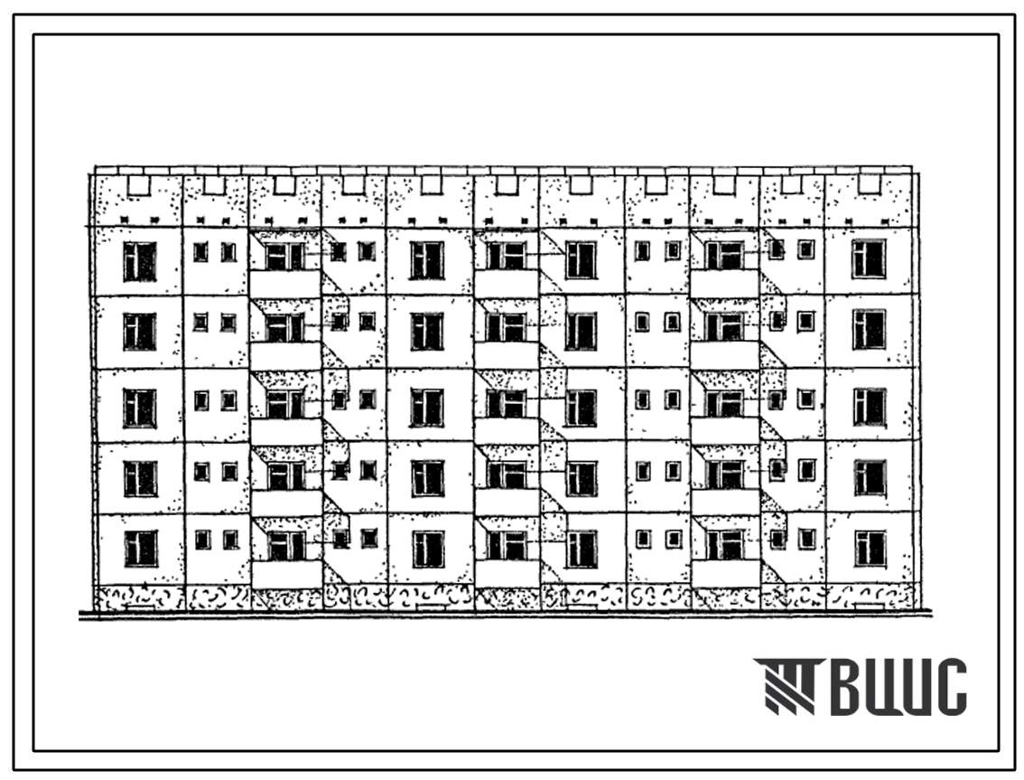Типовой проект 69-034с.13.88 Пятиэтажная двойная блок-секция на 20 квартир 3.4-3.2. Для строительства в Казахской ССР.