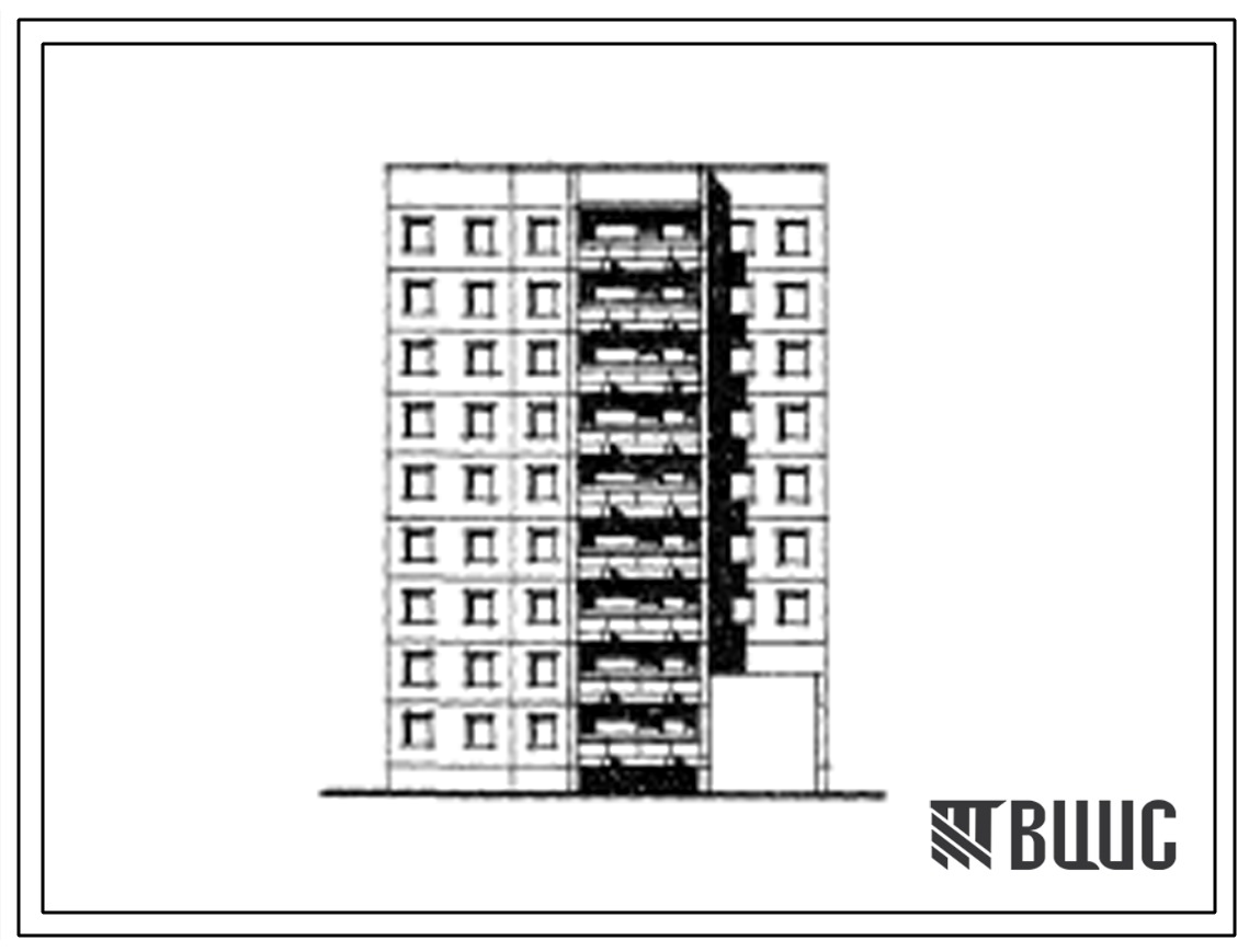 Типовой проект 141-017/1 Девятиэтажная блок-секция рядовая с проездом на 25 квартир (двухкомнатных 2Б-9, трехкомнатных 3Б-7, четырехкомнатных 4Б-9). Для строительства в 1В климатическом подрайоне, 2 и 3 климатических районах