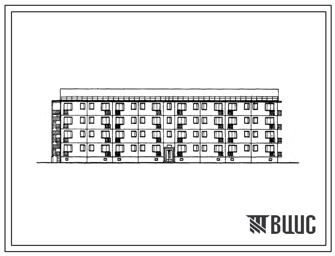 Типовой проект 1Кз-464ДС-16 Односекционный четырехэтажный жилой дом на 64 квартиры для малосемейных.