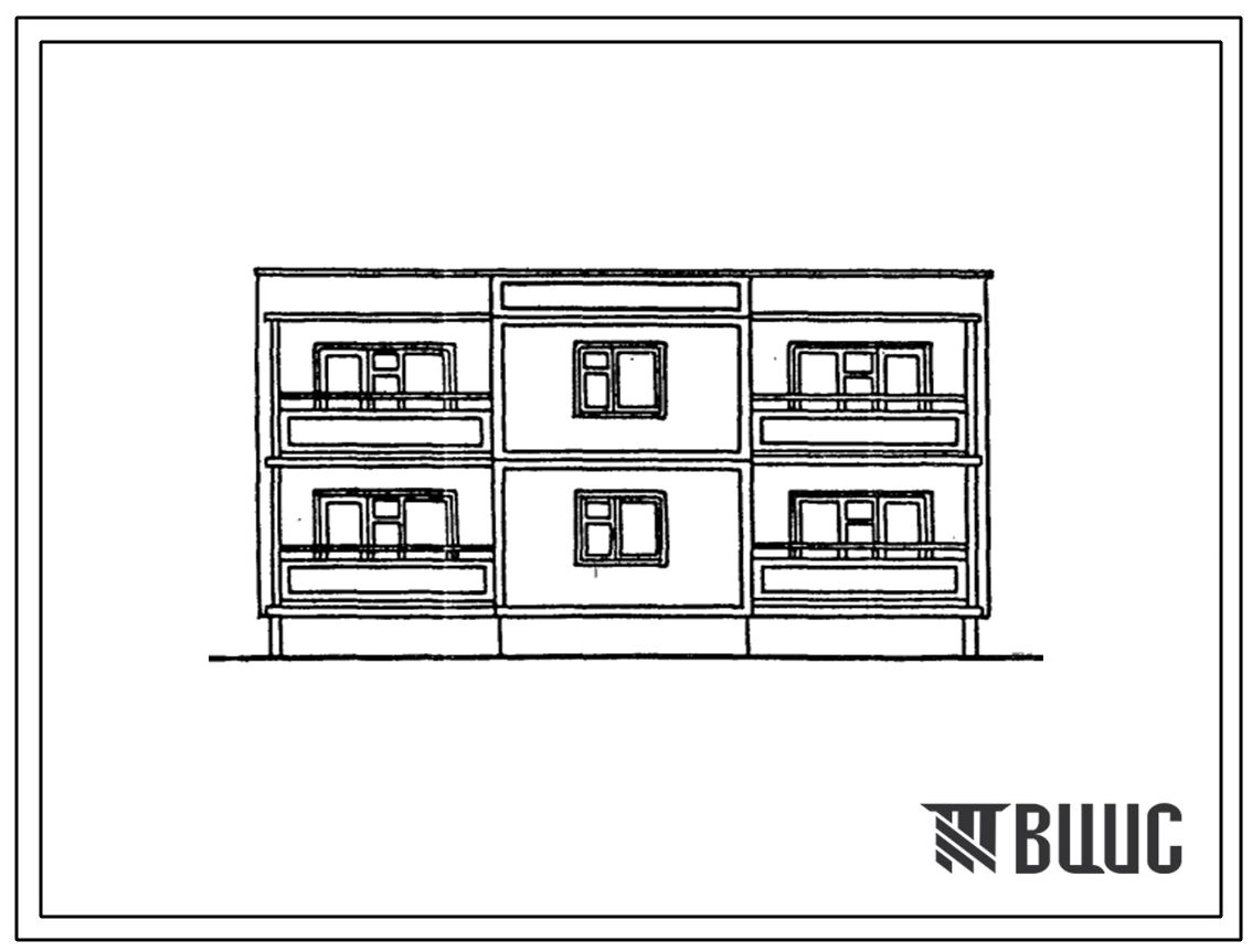 Типовой проект 171-210-43.13.86 Двухэтажный двухквартирный жилой дом с поэтажным расположением квартир типа 2Б-3Б для строительства в сельской местности БССР