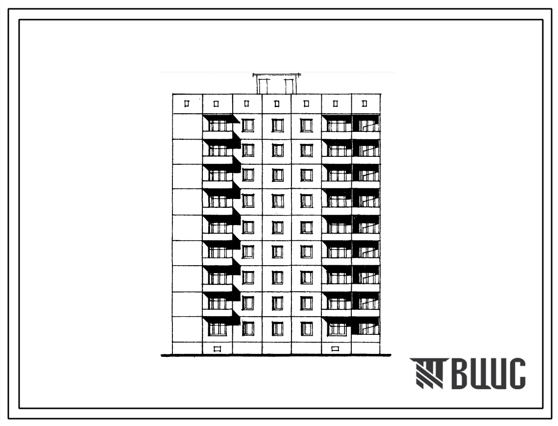 Типовой проект 94-0100.83 Блок-секция 9-этажная 36-квартирная угловая правая 2Б-3Б-2Б-1Б. Для строительства в Киевской области.