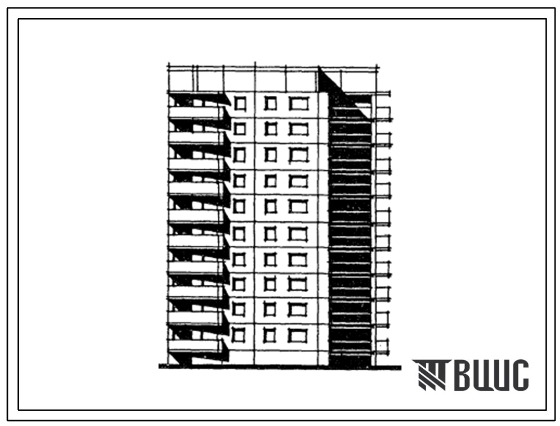 Типовой проект 121-0193.13.88 Десятиэтажная блок-секция угловая на 40 квартир. Для Челябинска